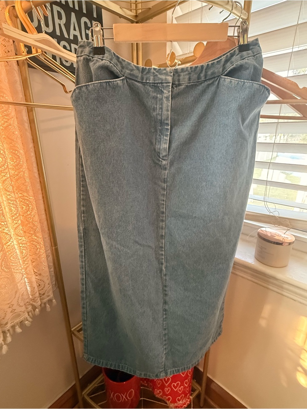 Charter Club Light Blue Straight-Leg Denim Skirt